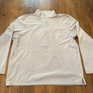 Lululemon Jacket Mens 2XL Beige Woven Air Half Zip Pullover Athletic Golf